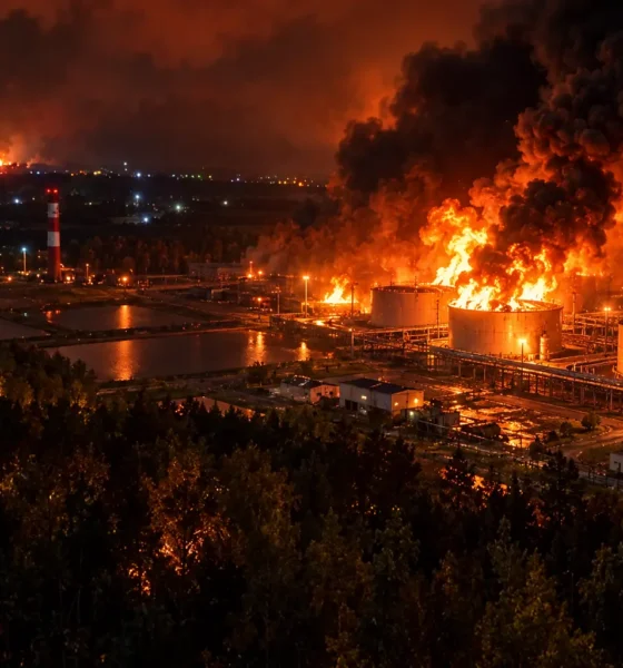 Volodarskaya jet-fuel station burns near Moscow