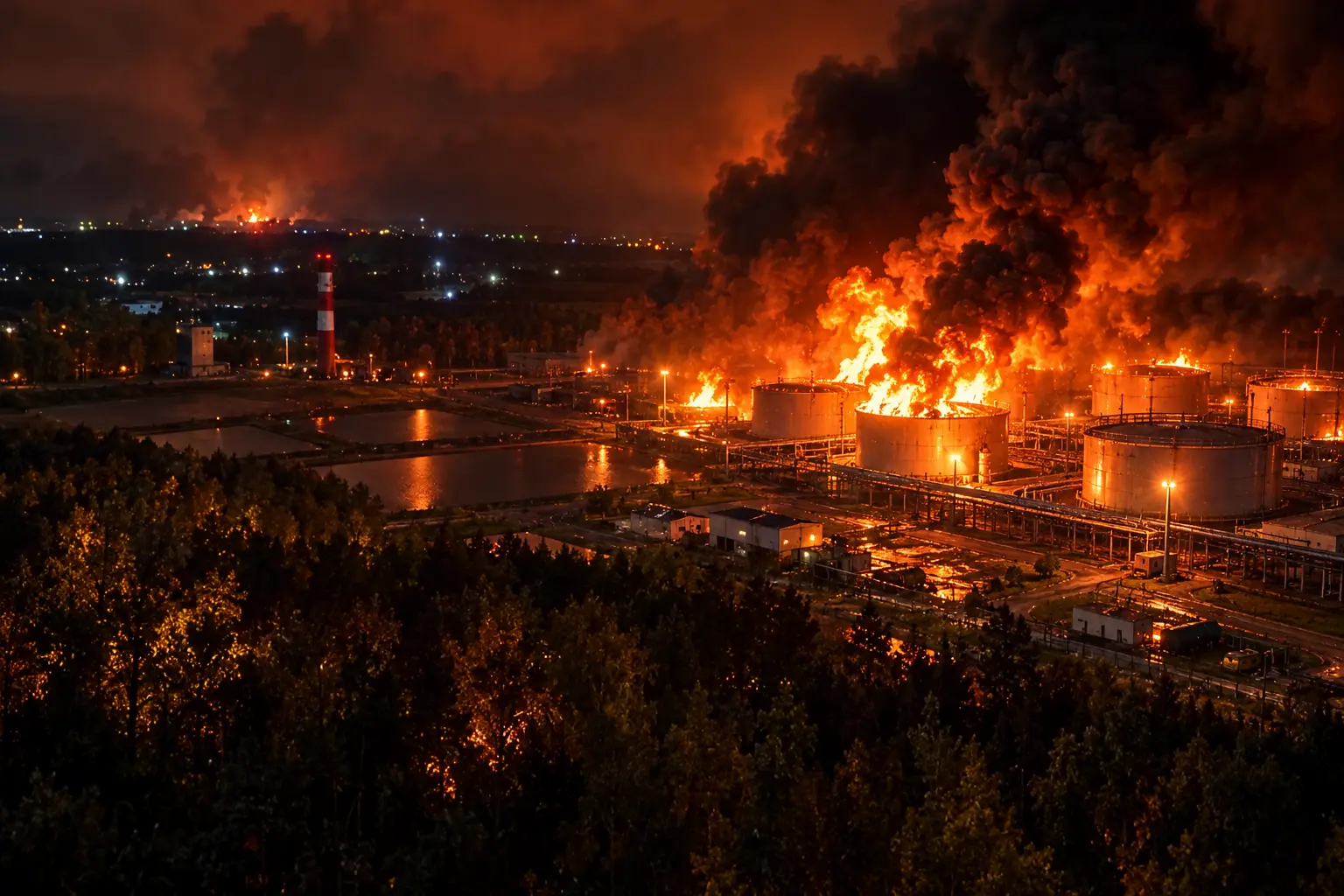 Volodarskaya oil depot drone attack Moscow airports