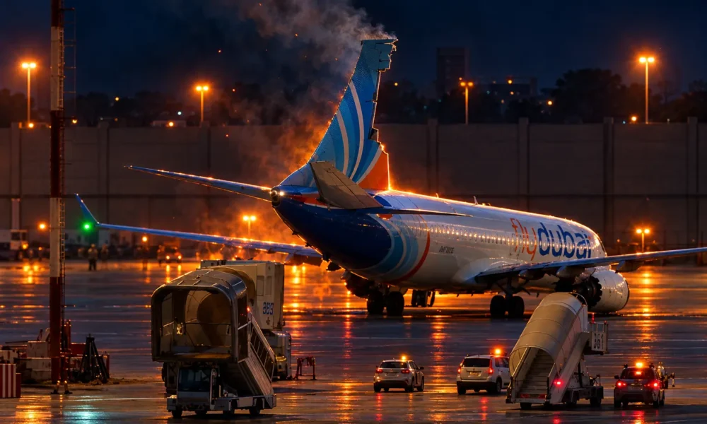 flydubai FZ1073 crash axe Tabuk landing