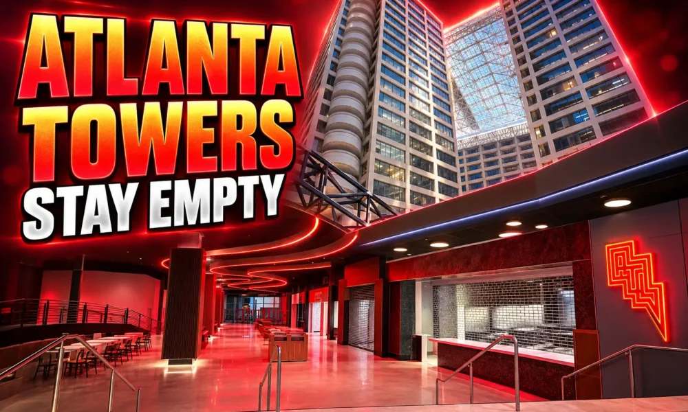 former CNN Center food hall towers still empty